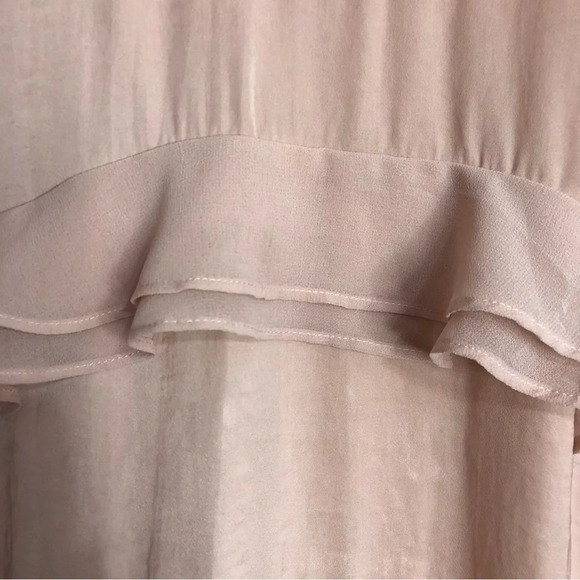 WHOWHATWEAR Blouse  L Blush chiffon Ruffles Very Soft - Picture 4 of 9